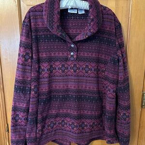 Vermont country store, Purple Patterned Pullover XL